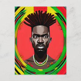ブラックブルアフリカ系アメリカ人男性ジュネクチキング ポストカード