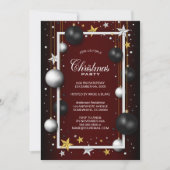 ブラックブルゴーニュのクリスマスオーナメントクリスマスパーティー 招待状 (正面)