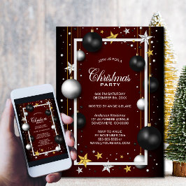 ブラックブルゴーニュのクリスマスオーナメントクリスマスパーティー 招待状