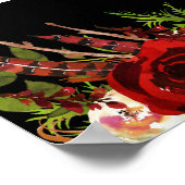 ブラックブルゴーニュフローラボホここにテーブルを見つける ポスター (角)