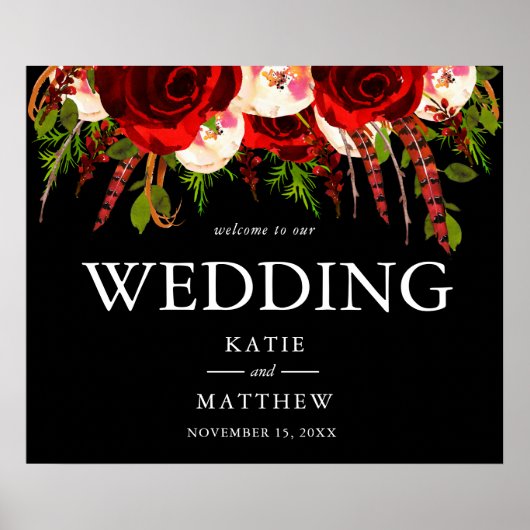 ブラックブルゴーニュフローラボホへようこそ結婚我々 ポスター (正面)