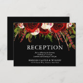 ブラックブルゴーニュフローラボホウェディングレセプション エンクロージャーカード (正面/裏面)
