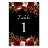 ブラックブルゴーニュフローラボホテーブル番号 テーブルナンバー (裏面)