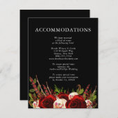 ブラックブルゴーニュフローラボホ結婚の宿泊施設 エンクロージャーカード (正面/裏面)