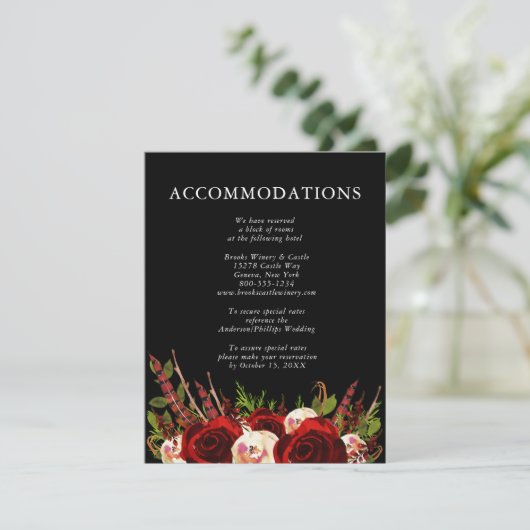 ブラックブルゴーニュフローラボホ結婚の宿泊施設 エンクロージャーカード (スタンド正面)