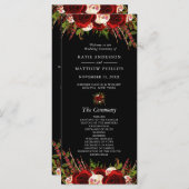 ブラックブルゴーニュフローラボホ結婚式 プログラム (正面/裏面)