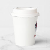 ブラックブルゴーニュレッドフェザーズマスクブライダルシャワー 紙コップ (右)