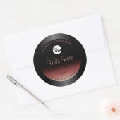 ブラックブルゴーニュ製品ラベルソフトグリッターロゴ ラウンドシール (封筒)