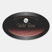 ブラックブルゴーニュ製品ラベルソフトグリッターロゴ 楕円形シール (正面)