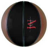 ブラックブルゴーニュ赤モノグラムフェミニンスクリプガーリート バスケットボール (縦)