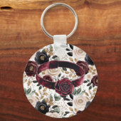 ブラックブルゴーニュ赤羽毛マスク キーホルダー (裏面)