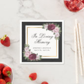 ブラックブルゴーニュ赤面金ゴールドフローラ葬儀ナプキンス スタンダードカクテルナプキン (インサイチュ)