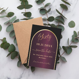 ブラックブルゴーニュ金ゴールドアーチ60歳の誕生日 セーブザデート