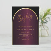 ブラックブルゴーニュ金ゴールドアーチ80th birthday luxury 招待状 (スタンド正面)