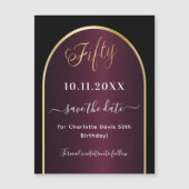 ブラックブルゴーニュ50歳の誕生日Dateマグネットを保存 (正面)