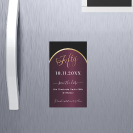 ブラックブルゴーニュ50歳の誕生日Dateマグネットを保存