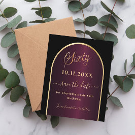 ブラックブルゴーニュ60歳の誕生日は日付カードを保存