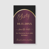 ブラックブルゴーニュ60歳の誕生日Dateマグネットを保存 (正面)