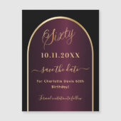 ブラックブルゴーニュ60歳の誕生日Dateマグネットを保存 (正面)