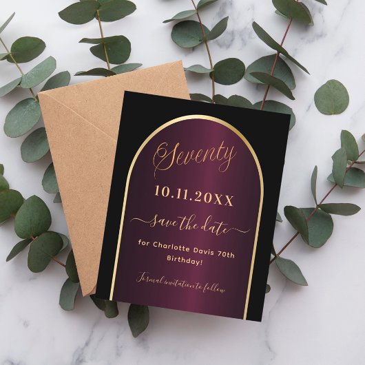 ブラックブルゴーニュ70歳の誕生日は日付カードを保存