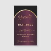 ブラックブルゴーニュ70歳の誕生日Dateマグネットを保存 (正面)