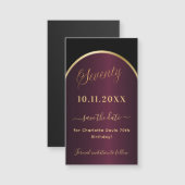 ブラックブルゴーニュ70歳の誕生日Dateマグネットを保存 (正面/裏面)