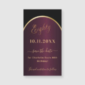 ブラックブルゴーニュ80歳の誕生日Dateマグネットを保存 (正面)