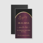 ブラックブルゴーニュ80歳の誕生日Dateマグネットを保存 (正面/裏面)