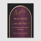 ブラックブルゴーニュ80歳の誕生日Dateマグネットを保存 (正面)