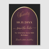 ブラックブルゴーニュ90歳の誕生日Dateマグネットを保存 (正面)