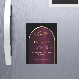 ブラックブルゴーニュ90歳の誕生日Dateマグネットを保存