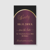 ブラックブルゴーニュ90歳の誕生日Dateマグネットを保存 (正面)