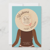 ブラックブルネットバチェロレッテウィークエンドプールパーティー 招待状 (正面)