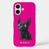 ブラックブルフランスのドッグかわいいイラストレーション Case-Mate iPhoneケース (裏面)