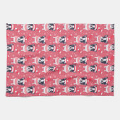 ブラックブルフランスのドッグのクリスマス用キッチンタオル キッチンタオル (横)