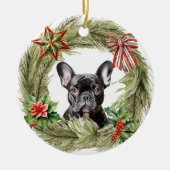 ブラックブルフランスのドッグスターボウリース セラミックオーナメント (正面)