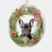 ブラックブルフランスのドッグスターボウリース セラミックオーナメント (左)