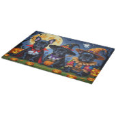 ブラックブルフランスのドッグズパンプキンハロウィンおもしろい カッティングボード (角)