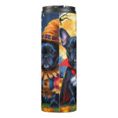 ブラックブルフランスのドッグズパンプキンハロウィンおもしろい タンブラー (裏面)