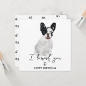 ブラックブルフランスのドッグドムムパピーペット誕生日 カード (正面/裏面インサイチュ)