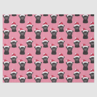 ブラックブルフランスのドッグピンククリスマスティッシュペーパー 薄葉紙