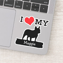 ブラックブルフランスのドッグ名前をカスタムする シール