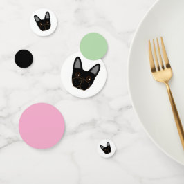 ブラックブルフランスのドッグ顔テーブル紙吹雪 コンフェッティ