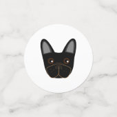 ブラックブルフランスのドッグ顔テーブル紙吹雪 コンフェッティ (スモール正面)