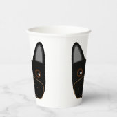 ブラックブルフランスのドッグ顔 紙コップ (右)