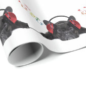 ブラックブルフランスのルドッグが自分の曲にグルービング ラッピングペーパー (ロールコーナー)