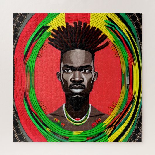 ブラックブルメラニンパパジュネクチキングアフリカンソン ジグソーパズル (横)