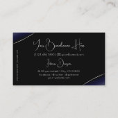 ブラックブルーとシルバーデコールダイヤモンドと写真 名刺 (裏面)