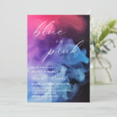 ブラックブルーとピンクの煙ベビー性リビール 招待状 (スタンド正面)