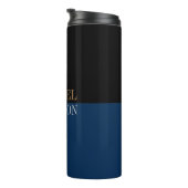 ブラックブルーはっきりした文字スタイリッシュトレンディー タンブラー (回転右)